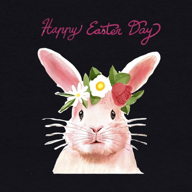 Cute Pink Bunny Rabbit Funny Hipster Easter by Lorelaimorris